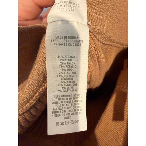 Aerie Ribbed Knit Flare Pants Camel Tan Lounge High Waist XS - Picture 4 of 5